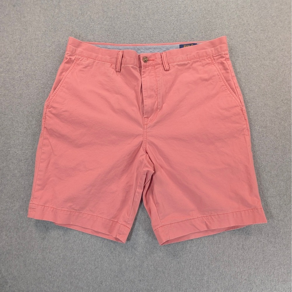 Polo Ralph Lauren Mens Classic Fit 9 Inch Chino Shorts Coral Pink Size 35